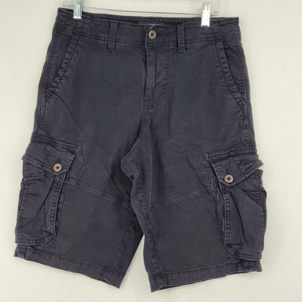 *Sold* American Eagle Outfitters Men Faded Navy Cargo Shorts Size 30
